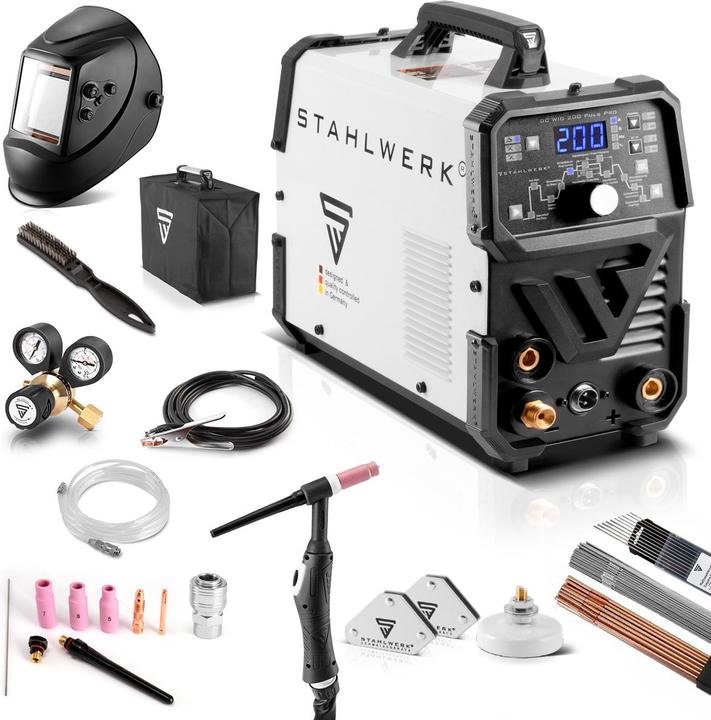 Actual product image Stahlwerk Combination welding machine DC TIG 200 Pulse Pro fully equipped 2 in 1