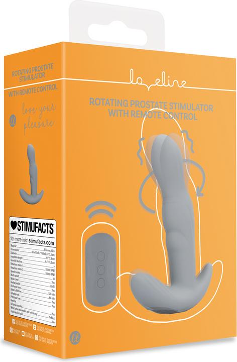 Loveline Rotating Prostate Stimulator with Remote Control - Gotham Grey Loveline Rotating Prostate Stimulator with Remote Control - Gotham Grey