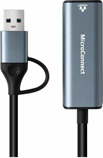 Immagine prodotto MicroConnect Adattatore di rete da USB-C / A a RJ45 (USB-C, USB 3.0, RJ45 (1x))