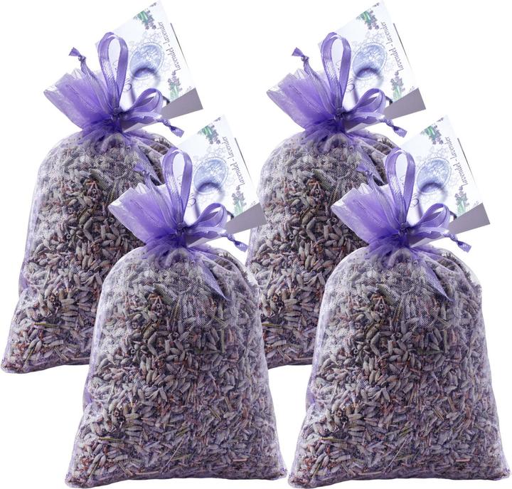 Natura Punto 4er-Set getrocknete Lavendelblüten im Organzabeutel, 30 g (Trockenblumen, 4x)