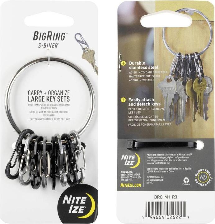 Actual product image Nite Ize Key ring with carabiner Bi
