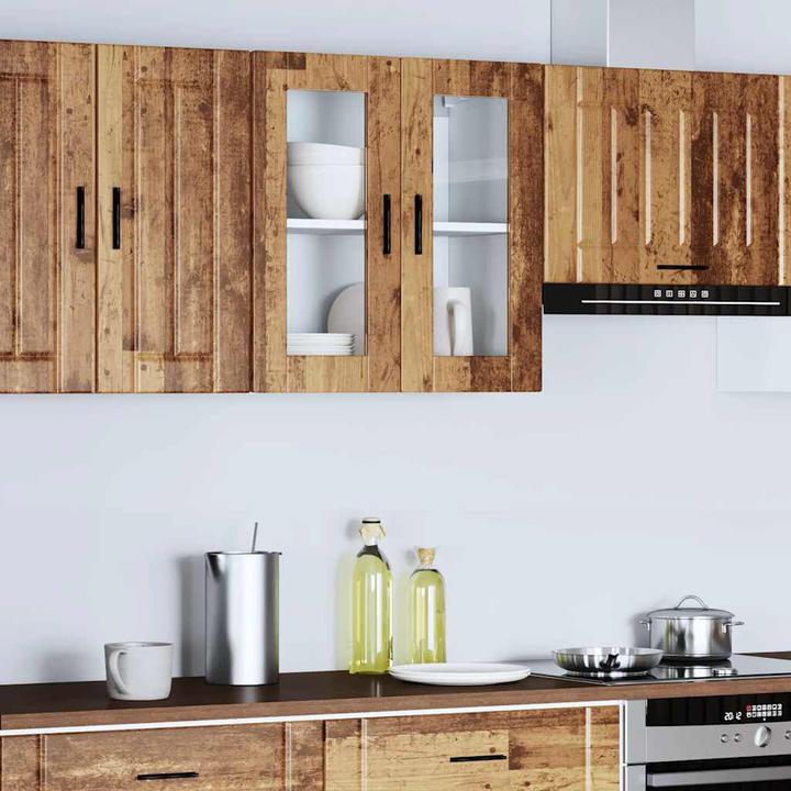 Immagine prodotto VidaXL Parete attrezzata per cucina con anta in vetro Porto in legno recuperato Parete attrezzata per (60 x 31 x 60 cm)