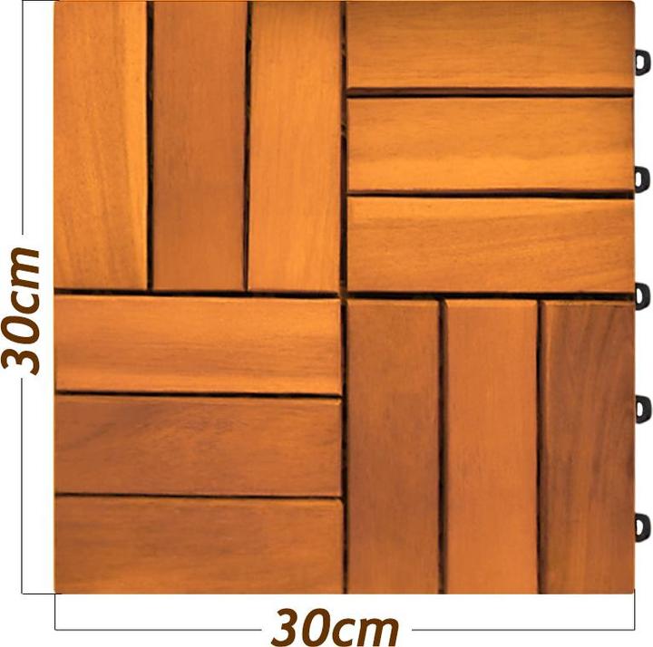 Immagine prodotto Casaria Set di piastrelle in legno d' acacia (33 x, 30 x 30 cm)