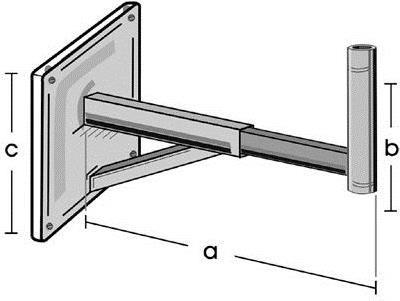 Actual product image Televes Angle wall bracket hot-dip galvanized extendable 50 mm