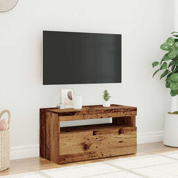 Image du produit vidaXL TV Schrank Lowboard Fernsehschrank Fernsehtisch mit LED Altholz-Optik (75 x 35 x 40 cm)