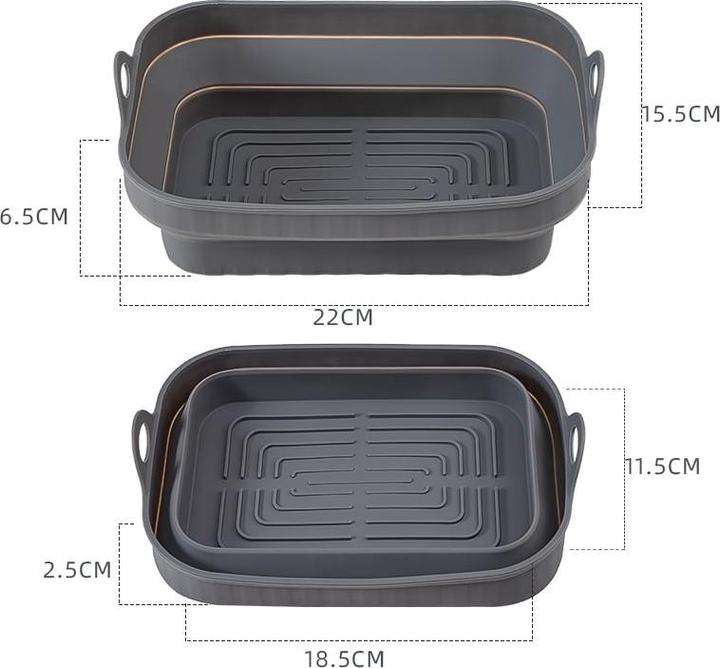 Actual product image Scandinavian Collection Airfryer silicone moulds, rectangular