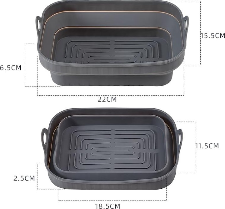 Actual product image Scandinavian Collection Airfryer silicone moulds, rectangular