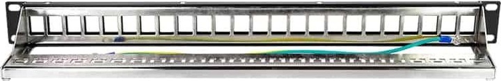 Produktbild LogiLink 19" Patchpanel für 24 Keystone-Module, mit Beschriftungsfeldern u. Kabelabfang