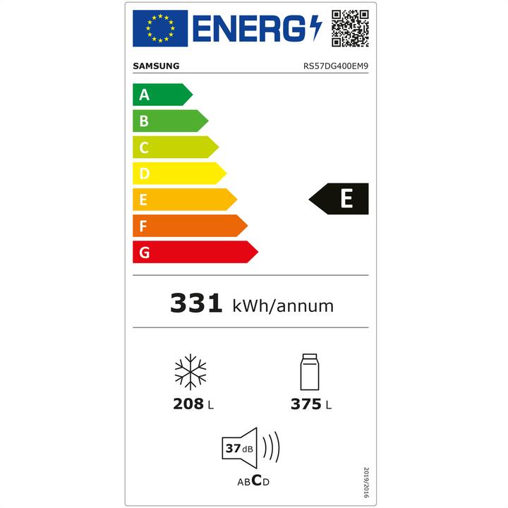 Label énergétique Samsung RS57DG400EM9WS (583 l)