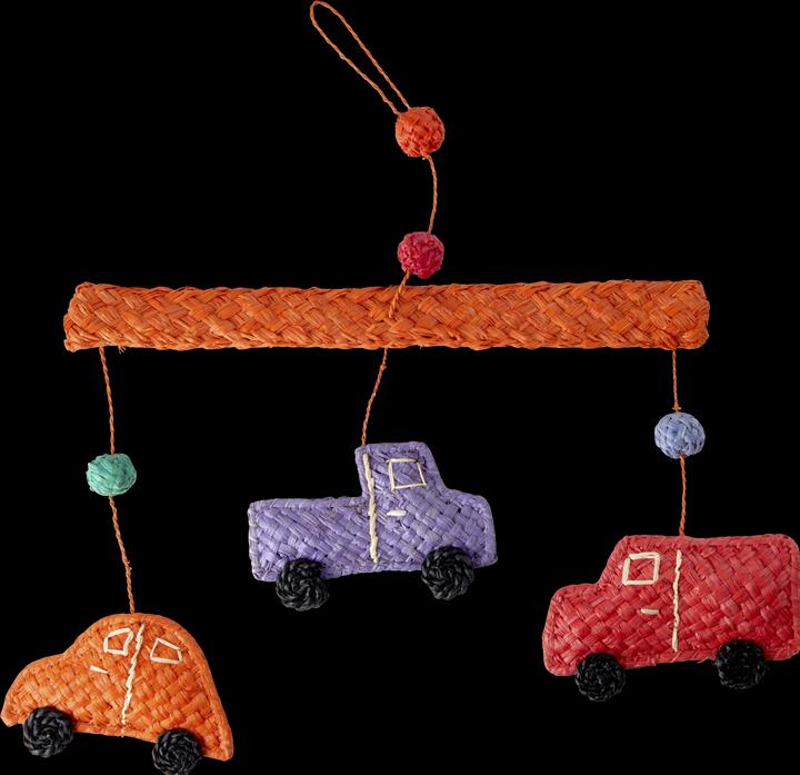 Actual product image Rice - Raffia Mobile with Cars - (KIMOB-CAR)