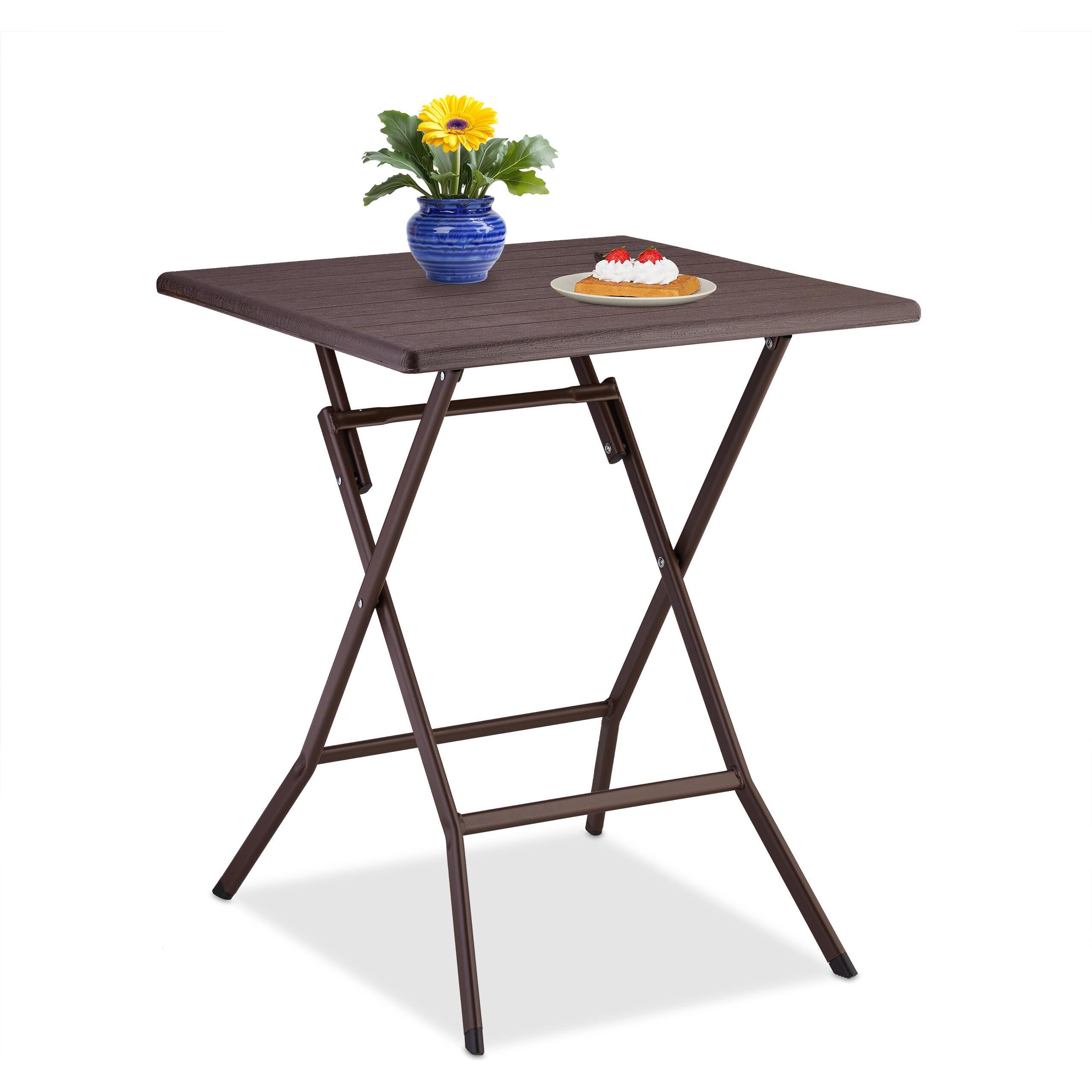 Relaxdays, Gartentisch + Balkontisch, Klapptisch (62 cm)