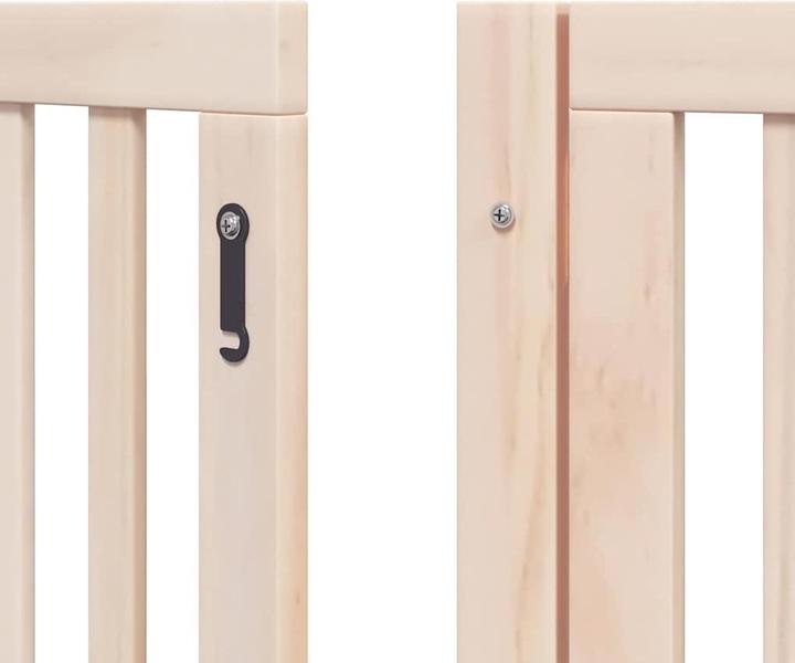 Produktbild VidaXL Hundetor mit Tür Faltbar Absperrgitter Hunde Schutzgitter 12-tlg. Holz (30 cm)