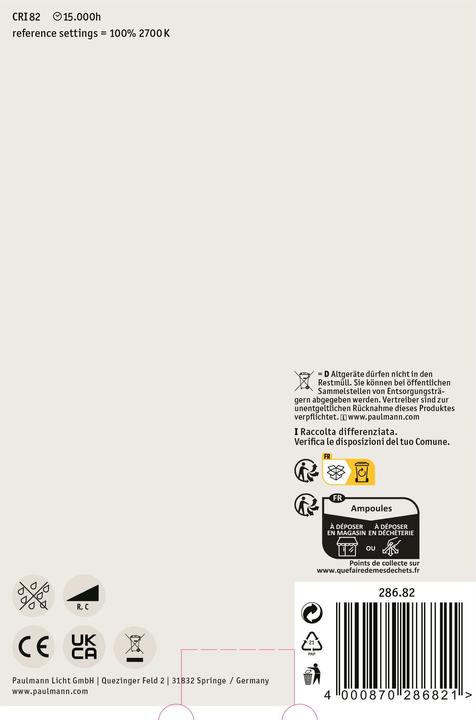 Actual product image Paulmann Globe with ring mirror (E27, 6.50 W, 640 lm, 1 x, F)