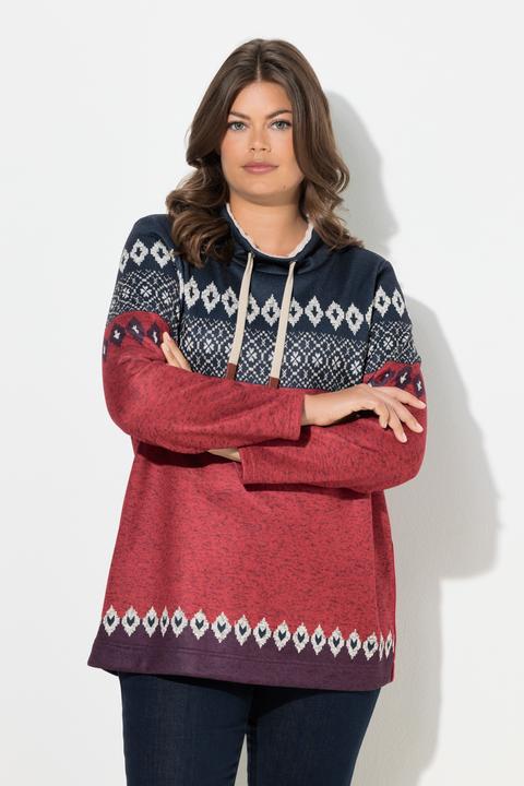 Image du produit Laurasøn Sweat long, motif norvégien. Manches longues, col montant (42)