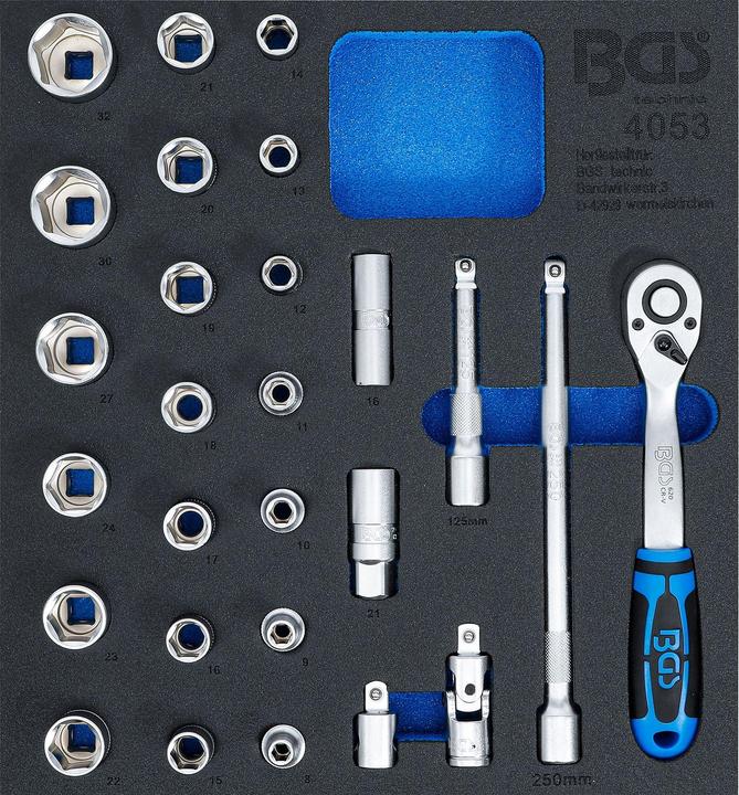 Actual product image BGS Tool Tray 2/3: Socket Set 12.5 mm (1/2 ") 27 pcs.