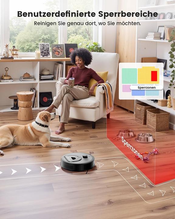 Produktbild Aspirapolvere Robot con Supporto per Straccio (5000 Pa, Wischtuch)