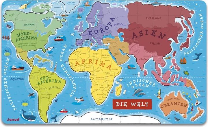Image du produit Janod Carte magnétique "Le monde (92 pièces)