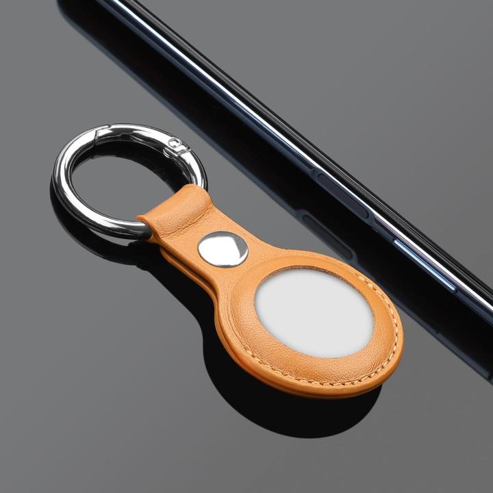 Produktbild König Design Schlüsselanhänger für Apple AirTag Hülle Case Koffer Anhänger Echtleder Braun