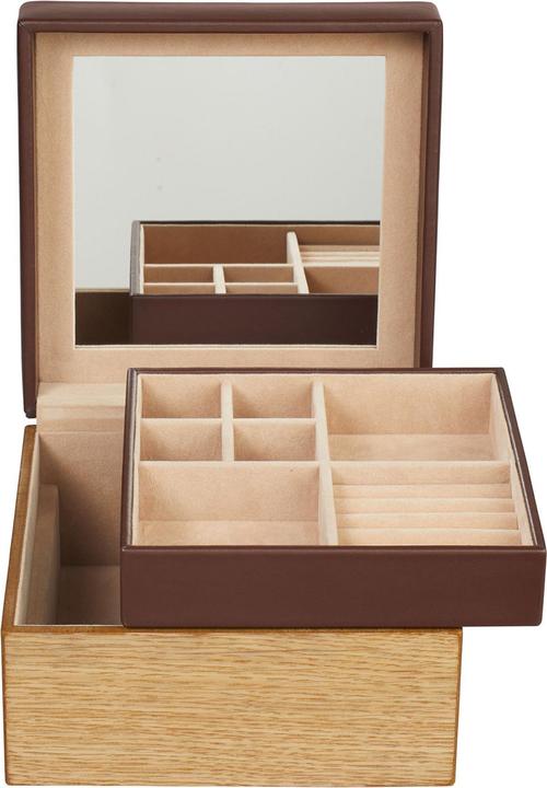 Immagine prodotto Windrose Portagioie in legno e pelle 18 cm