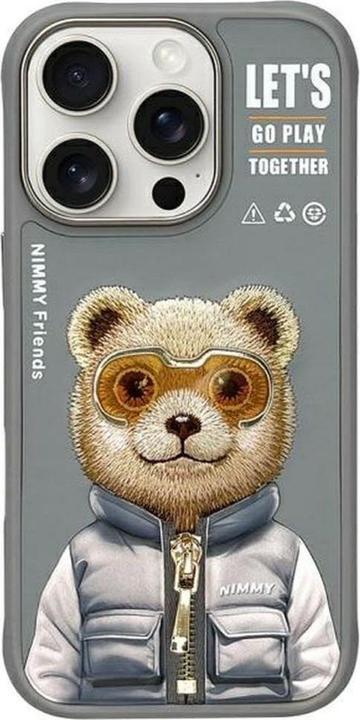 Produktbild Uniq Nimmy case iPhone 16 Pro Max 6.9" gray Cool&Cute 2.0 Bear (Apple iPhone 16 Pro Max)