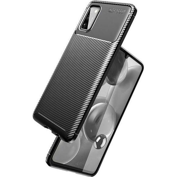 MU Style Carbon Fiber TPU Softcase Series (Samsung Galaxy A02s), Smartphone Hülle, Schwarz