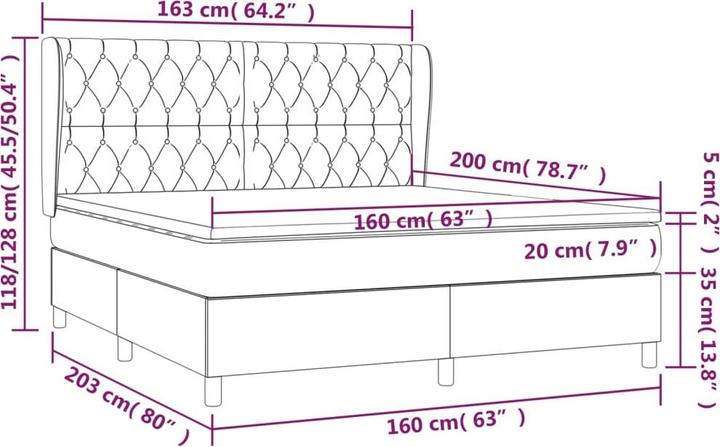 Actual product image vidaXL Boxspringbett (160 x 200 cm)
