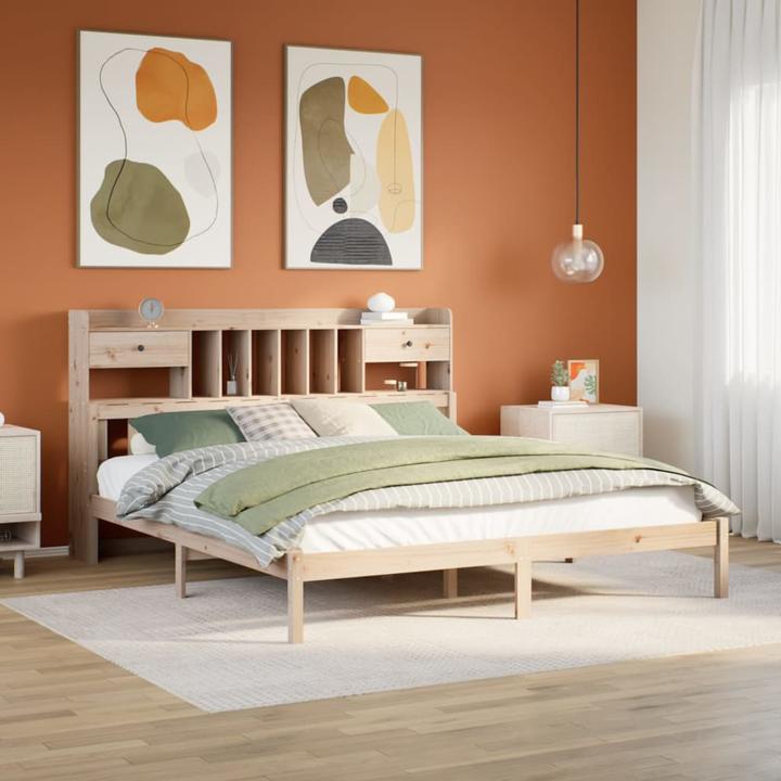 Image du produit vidaXL Bett mit Regal (180 x 200 cm)