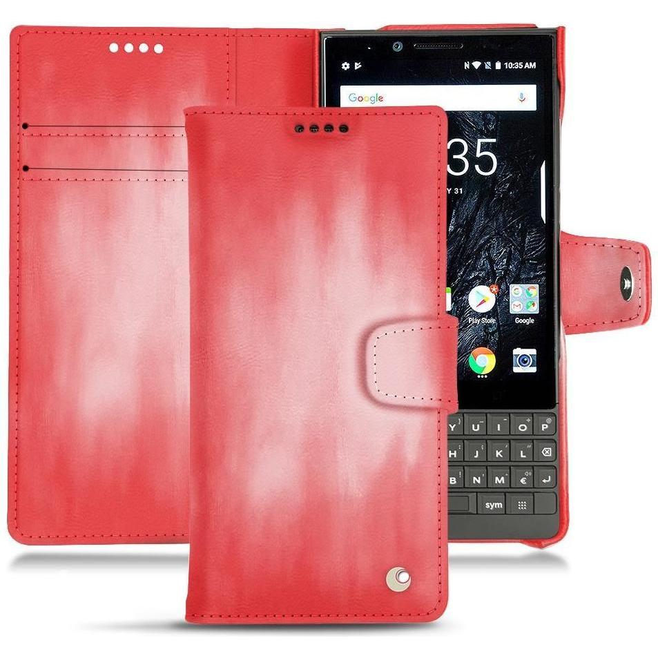 Thumbnail - Noreve Lederschutzhülle Wallet (Blackberry KEY2), Smartphone Hülle, Rosa