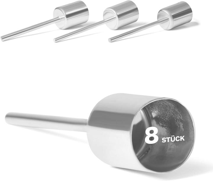 Produktbild Novaliv 8x Stabkerzenhalter silber I Kerzenpick 10 x 2,5 cm Kerzenstecker für Adventskranzdekoration
