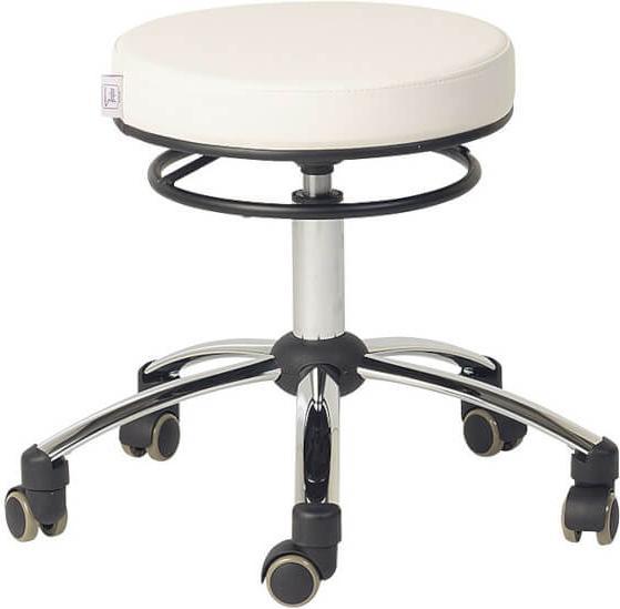 Produktbild Teqler Drehhocker mit Ringmechanik weiss (47 - 57 cm)