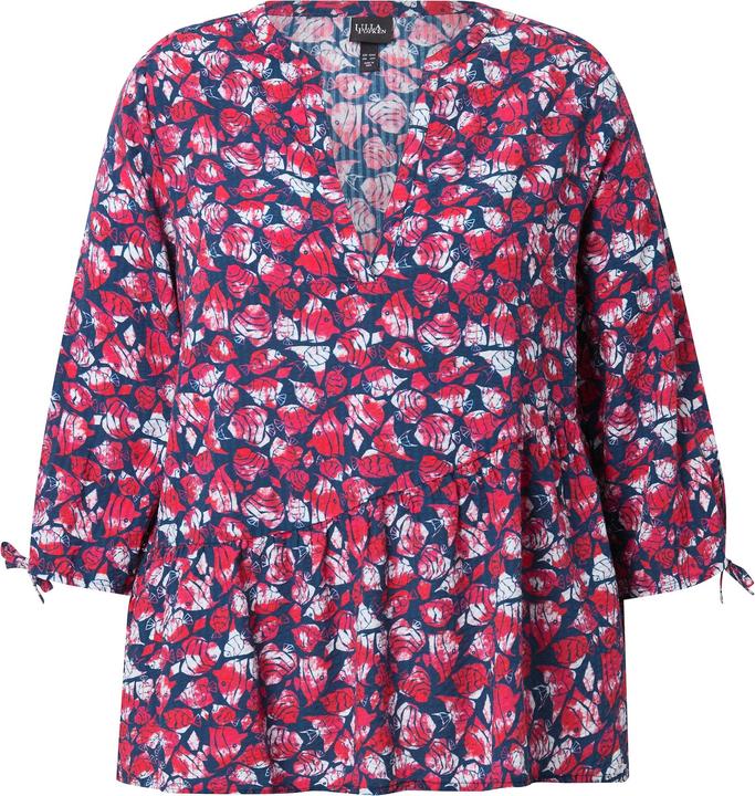 Produktbild Ulla Popken Bluse, Fische, A-Linie, V-Ausschnitt, 3/4-Arm (62)