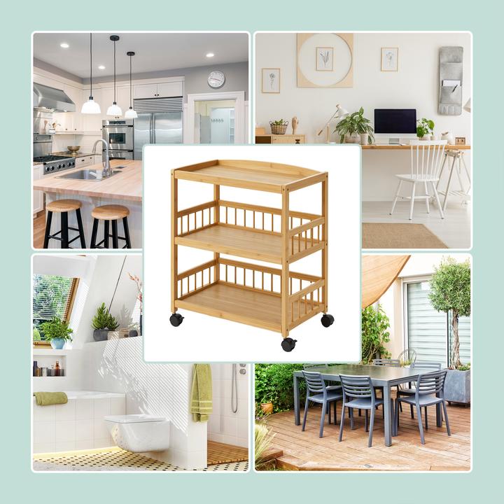 Actual product image Relaxdays Bamboo cart