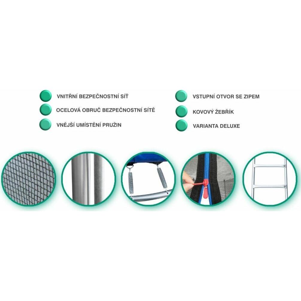 Thumbnail - Pixino Deluxe Trampolin 244 cm mit Sicherheitsnetz und Leiter