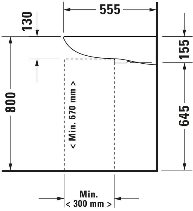 Produktbild Duravit Waschtisch D-CODE VITAL MED o ÜL m HLB 600x550mm 1 Hahnloch weiss (555 mm, 600 mm)