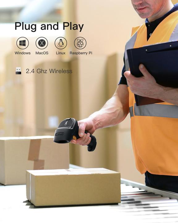 Actual product image Inateck Barcodescanner 60 black/green (BCST-60 black/green) (1D barcodes)