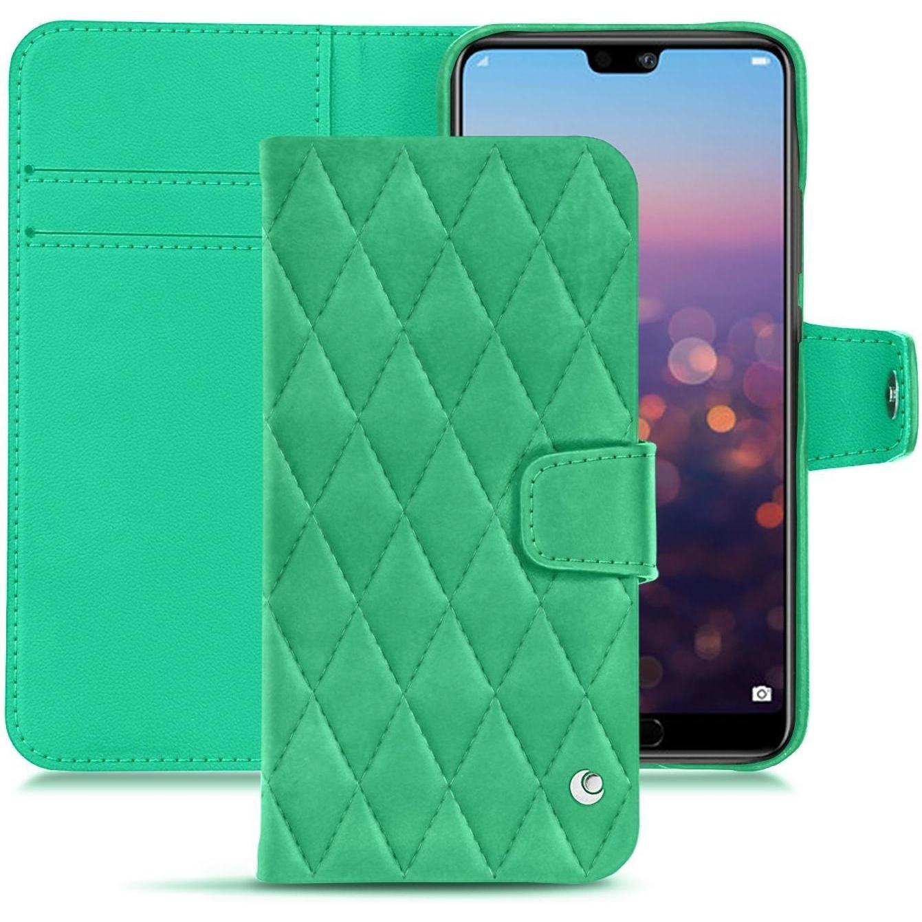 Noreve Lederschutzhülle Wallet (Huawei P20), Smartphone Hülle, Grün