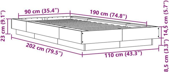 Image du produit vidaXL Bettgestell (90 x 190 cm)