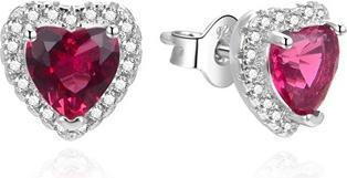 Image du produit Agato Beaux boucles d'oreilles en argent avec zircons rouges rubis AGUP3500-R