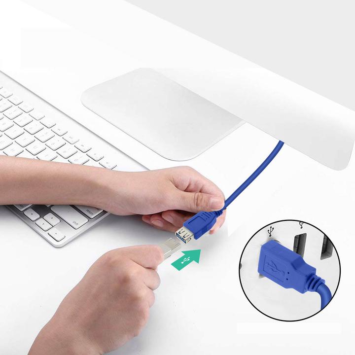 Immagine prodotto LinQ Cavo di prolunga USB 3.0 maschio/ USB 3.0 femmina, 3 m, di - Blu (0.30 m, USB 3.0)