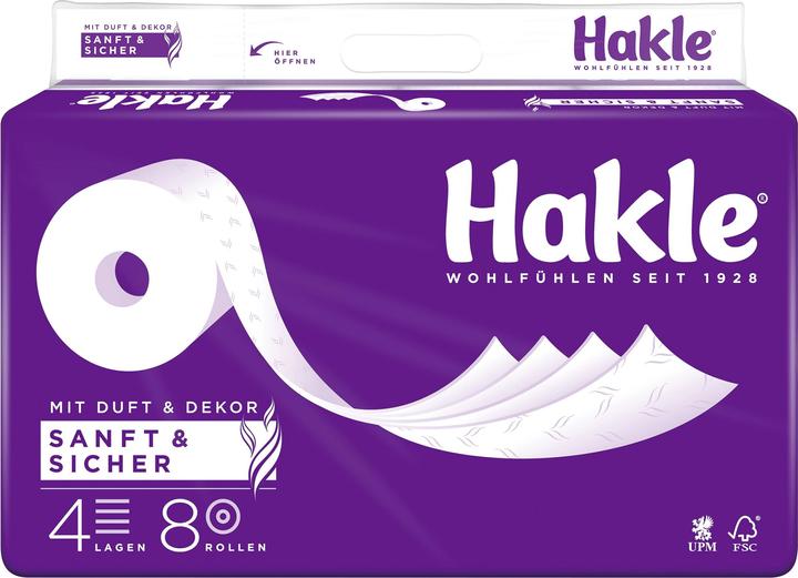 Hakle Toilet paper SANFT & SICHER 4-ply 8 rolls (8 x)
