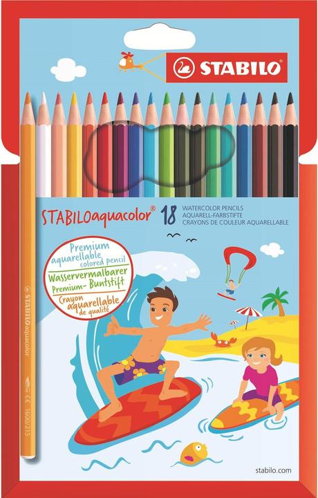 Produktbild STABILO aquacolor Aquarell-Buntstift (Mehrfarbig, 18 x)