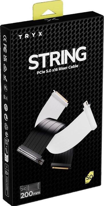 Produktbild TRYX STRING PCIe 5.0 x16 Riser Kabel, 200mm - weiss (20 cm)
