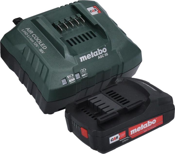 Produktbild Metabo Basic Set 1x Li-Power Akkupack 18 V 2,0 Ah CAS Li-Ion Akku ( 625596000 ) + ASC 55 LadegerÃ¤t (18 V)