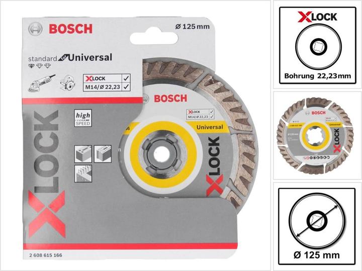 Immagine prodotto Bosch Professional Zubehör Disco diamantato PRO Multi Material X-Lock, 125 x 22,23 mm, 22,23 mm
