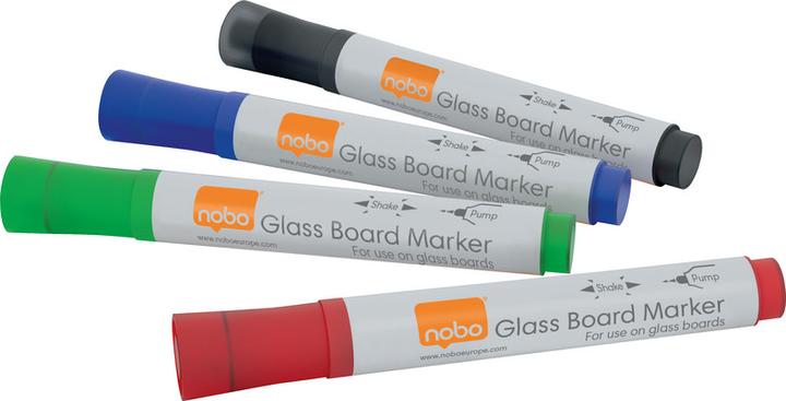 Image du produit Nobo Marqueur pour panneau de verre (Blanc, 3 mm, 4 x)