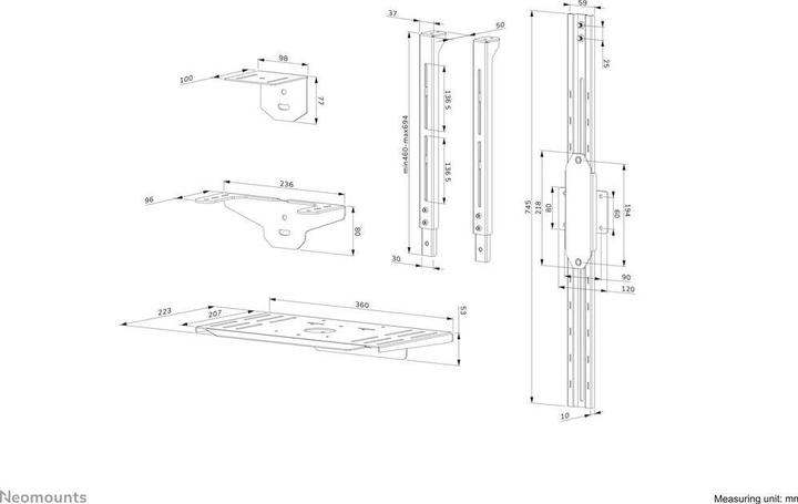Produktbild Neomounts Select Video Kit Cam- & AV Shelf incl. Logitech Rally Bar mini Adapter for FL55 (Boden, 9 kg)