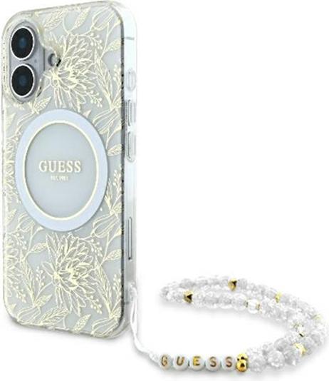Produktbild Guess GUHMP16MHCPOFPH iPhone 16 Plus 6.7" biały/white hardcase IML Flowers Allover Electro With Pear (Apple iPhone 16 Plus)
