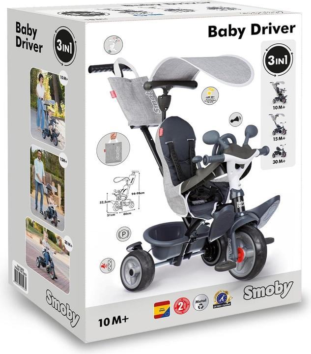 Image du produit Smoby Baby Driver Tricycle Grey