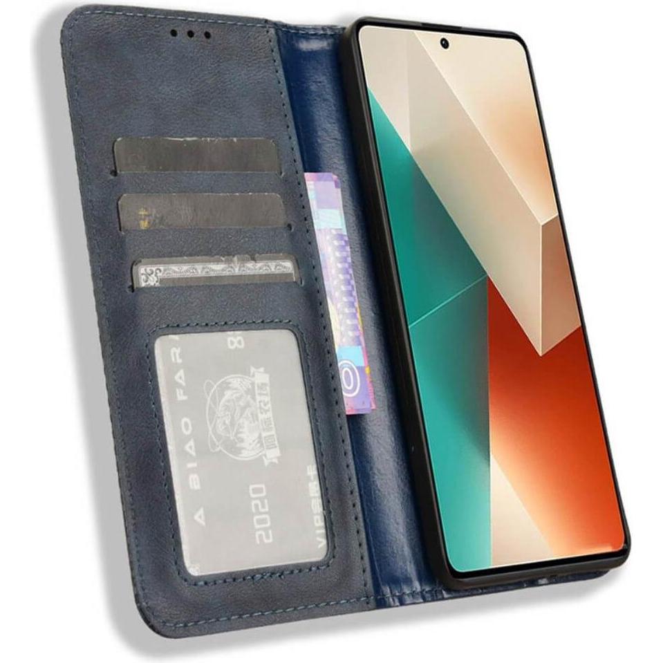 Thumbnail - Cover-Discount Xiaomi Redmi Note 13 5G - Stand Flip Case Hülle blau (Xiaomi Redmi Note 13 5G), Smartphone Hülle, Blau