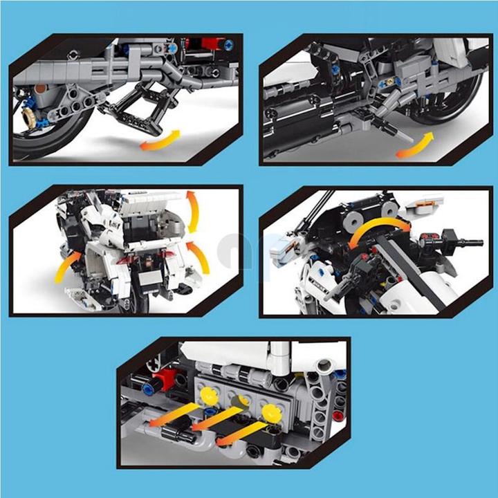 Actual product image Mould King 23001 - Gold Wing Motorcycle (1328 pieces)